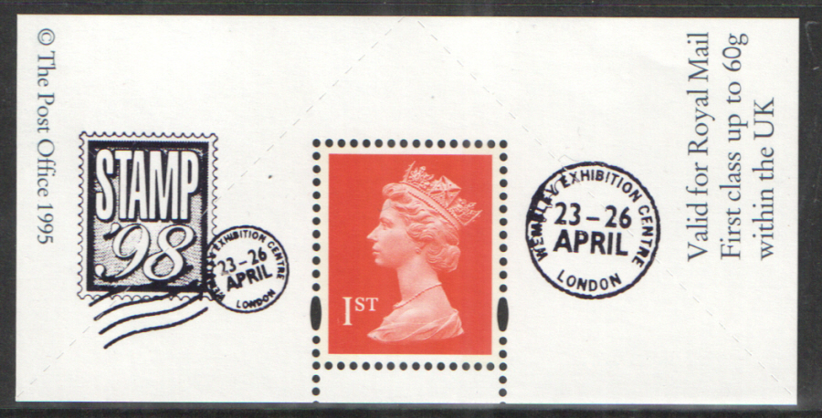 "Stamp '98 Spring" overprinted Boots 1st Class Stamp & Label (image for) "Stamp '98 Spring" overprinted Boots 1st Class Stamp & Label